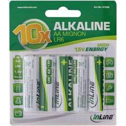InLine 01296, Engangsbatteri, AA, Alkaline, [Levering: 6-14 dage]